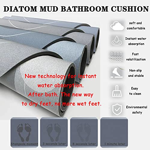 Tapis de bain antidérapant en microfibre grise de qualité supérieure - 3