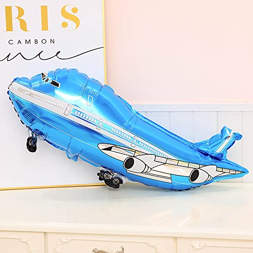 Weenkeey 2Nd Airplane Birthday Balloons Aircraft Balloon 2Nd Birthday Decor Giant Airplane Aluminum Foil Balloon Number 2 Mylar Balloon For Flying Party Boys Birthday Decor - Blue #TOP5