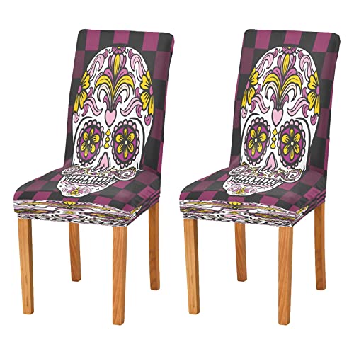 Alaza Mexican Sugar Skull Day Of The Dead Dining Room Chair Slipcovers Dining Chair Covers Parsons Chair Slipcover Office Chairs Stretch Chair Covers For Dining Room #TOP24