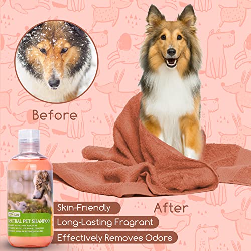 Nobleza Hundeshampoo gegen Juckreiz Milben Pilz, Sensitive-Shampoo Katze, Anti-Bakteriell, Lindert Hautreizungen, auch für Welpen und Kätzchen 250ml (Rot)