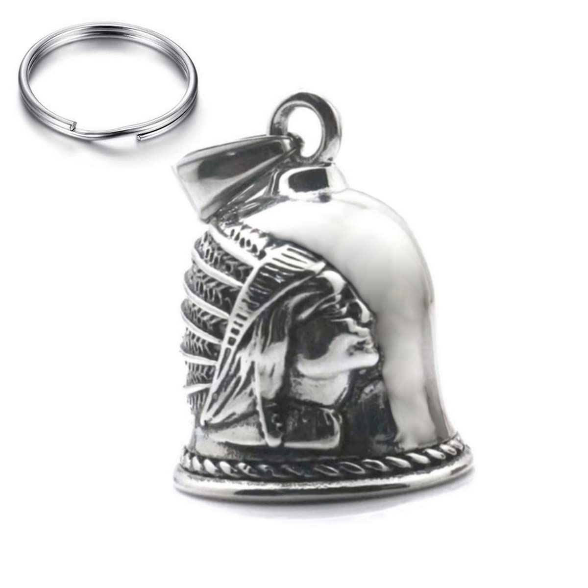 Lucky Bell Indian Motorcycle Bell Lucky Charm Biker Indian Chief Scout Biker Motorcyclist Chrome Finish, one size, Rust-proof alloy