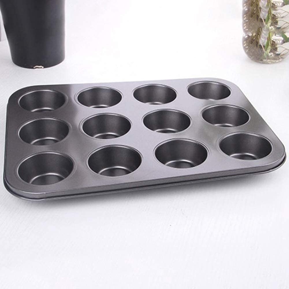 6/12 Holes Square Cupcake Pan Muffin Tray Cupcake Mold Muffin Pan Carbon Steel Baking Pan Non Stick Bakeware Biscuit Pan(12 Holes)