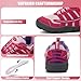 EQW Kids' Wide Toe Box Hiking Shoes for Boys & Girls, All-Terrain Non-Slip Waterproof, Arch Support Lightweight Durable, Easy On/Off, Trekking Trail Camping Shoes Little Kids to Youth Pink