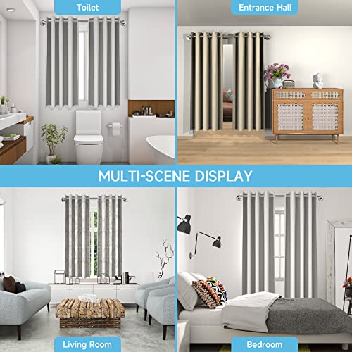 Curtain Rod, Blackout Wrap Around Curtain Rod,Stainless Steel Industrial Curtain Rods For Windows 31.5 To 51 Inches, Adjustable Curtain Rod For Indoor And Outdoor, Simple Modern Design #TOP5