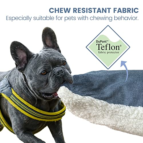 Cozy Bliss Chewy Dog Bed With Teflon Fabric 28" L X 22" W Scrubable Water Resistant Pet Cat Crate Mat Non Stick Hair Washable Anti Slip Orthopedic Luxury Couch Outdoor For Large Small Medium Dogs #TOP1