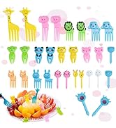 30 Stück Tiere Obstgabeln,9 Größen Obstgabeln Kinder Mini-Gabeln und Spießchen Wiederverwendbar F...