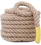 Jute Rope,1.25 Inch Natural Hemp Rope,Twisted Manila Rope for Crafts,Gardening,Climbing,Hammock,N...