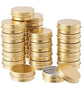 BENECREAT 30 Pack 1 OZ Round Tin Cans Screw Top Aluminum Cans with Lids for Lip Balm, Scrubs, Spi...