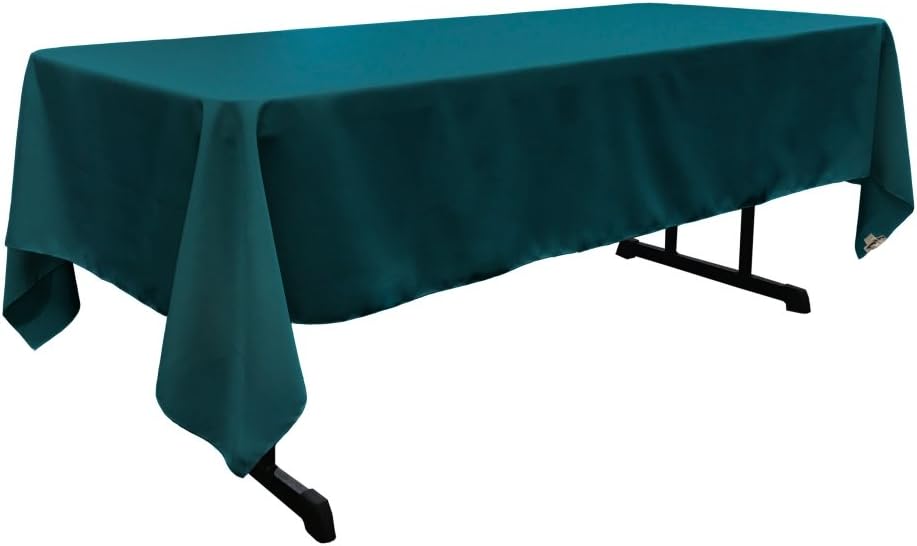 TCpop60x144-TealDrkP82 Polyester Poplin Rectangular Tablecloth44; Dark Teal - 60 x 144 in.