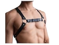 Adjustable Men's Punk Chest Belt Leather Body Chest Harness Belt Shiny Half Body Chest Strap Rave Clubwear Masquerade Costume