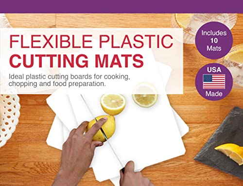 Arrow Plastic Flexible Cutting Mats - White Cutting Board, 10 Pack - Made In The Usa, Bpa Free - Ideal For Cutting And Chopping - Measures 15 X 12 Inches #TOP1