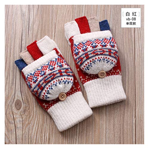 QIAOLI Guantes de invierno para hombres y mujeres, guantes de invierno al aire libre, guantes de lana de punto, manoplas más calientes sin dedos, guantes cálidos con tirón medio dedo, guantes de punto Cover
