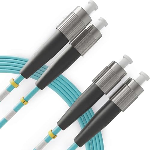 BEYONDTECH Cable de fibra óptica FC a FC OM4 Multimodo Duplex (20 Metros - 1 Unidad) - Latiguillo Doble Fibra Óptica UPC/UPC - 50/125 40G (LSZH)