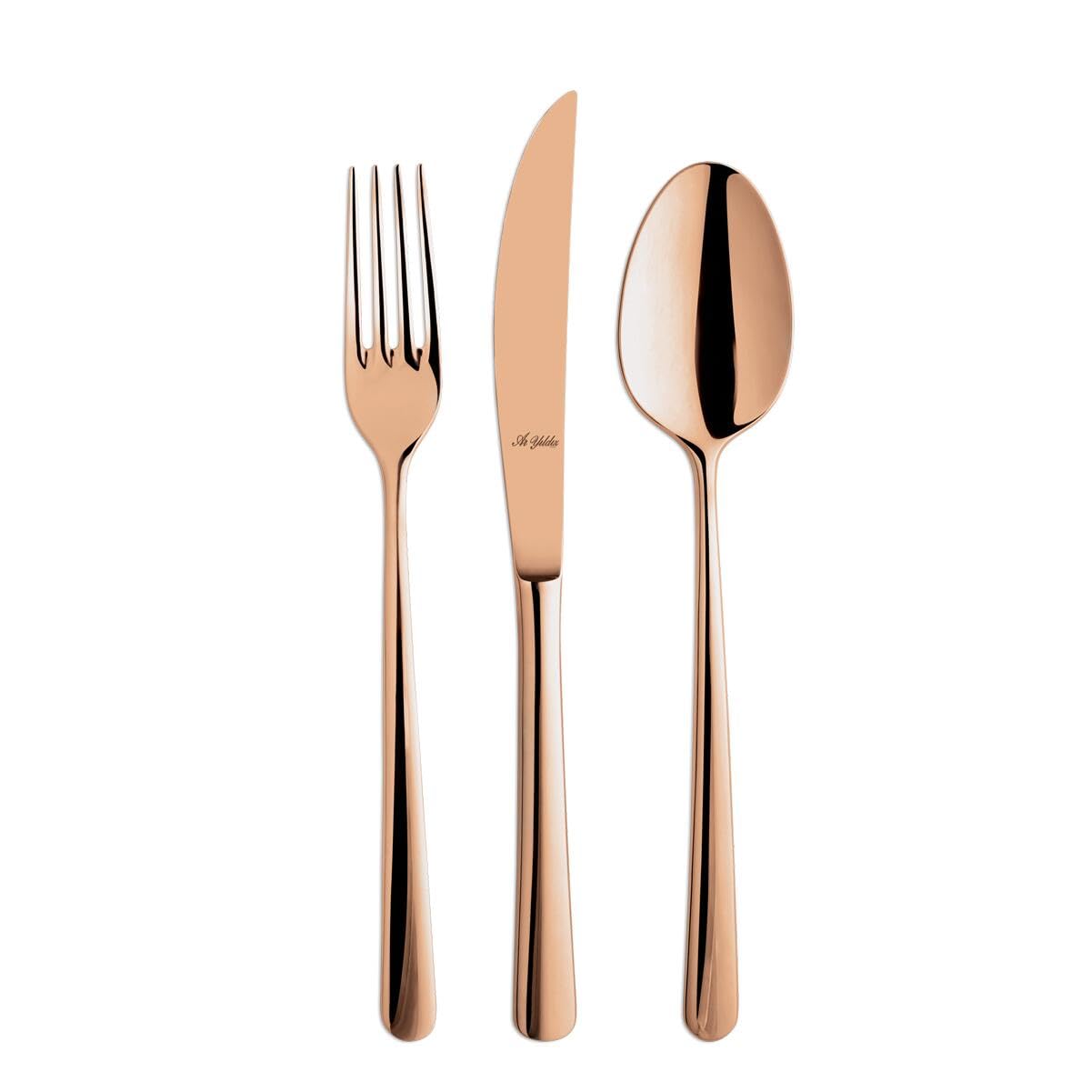 Aryıldız Viole Bronz 24 Parça 6 Kişilik Çatal Kaşık Bıçak Takımı