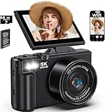 LONGYI Digital Camera 5K 75MP Compact Cameras for Photography Vlogging with WIFI, 64GB Card, 18X Digital Zoom, 3.0" LCD 180° Flip Selfie Screen Photo Camera for Travel Youtube Beginners As Gift Black