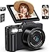 LONGYI Digital Camera 5K 75MP Compact Cameras for Photography Vlogging with WIFI, 64GB Card, 18X Digital Zoom, 3.0" LCD 180° Flip Selfie Screen Photo Camera for Travel Youtube Beginners As Gift Black