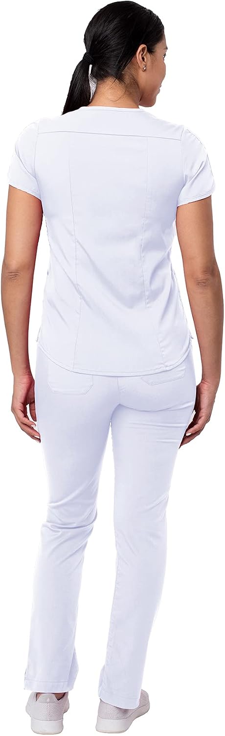 Adar Pro Core Classic Scrub Set for Women - Tailored V-Neck Scrub Top & Tailored Yoga Scrub Pants