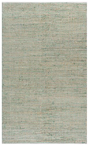 SAFAVIEH Area Rug 6x9 - Cape Cod Collection - Natural & Green, Handmade Jute & Cotton, Ideal for Living Room, Bedroom, Dining Space (CAP175Y)