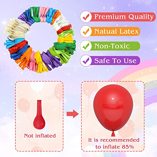 Amandir 165Pcs Rainbow Balloon Garland Arch Kit With Colorful Pennant Flags, Mixed Size 18 12 10 5In Assorted Color Latex Confetti Balloons For Birthday Party Decorations Baby Shower Festival Supplies #TOP2