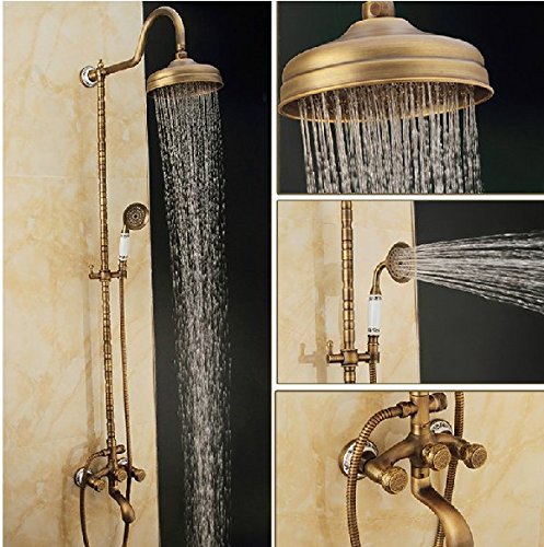 Pomme de douche poignée simple ensemble de douche robinet Gowe laiton 20,3 cm vintage