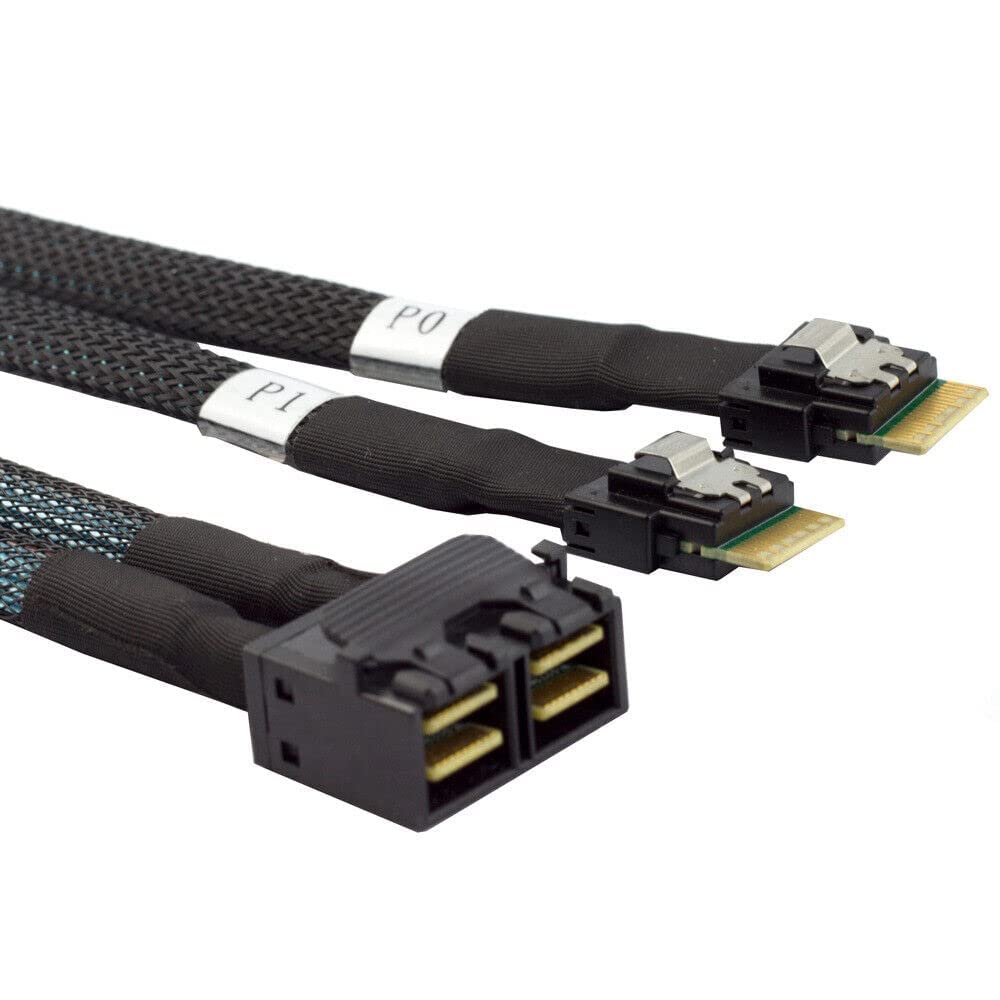 Câble Mini SAS SFF-8643 vers Slim SAS 8654 1m blindé haute densité - 6