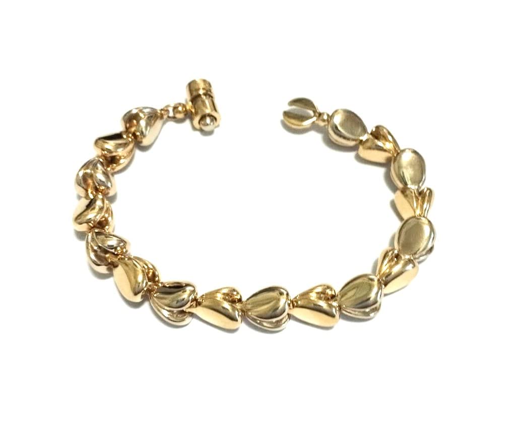 BRACCIALE DA DONNA IN ORO GIALLO E BIANCO 18 KT
