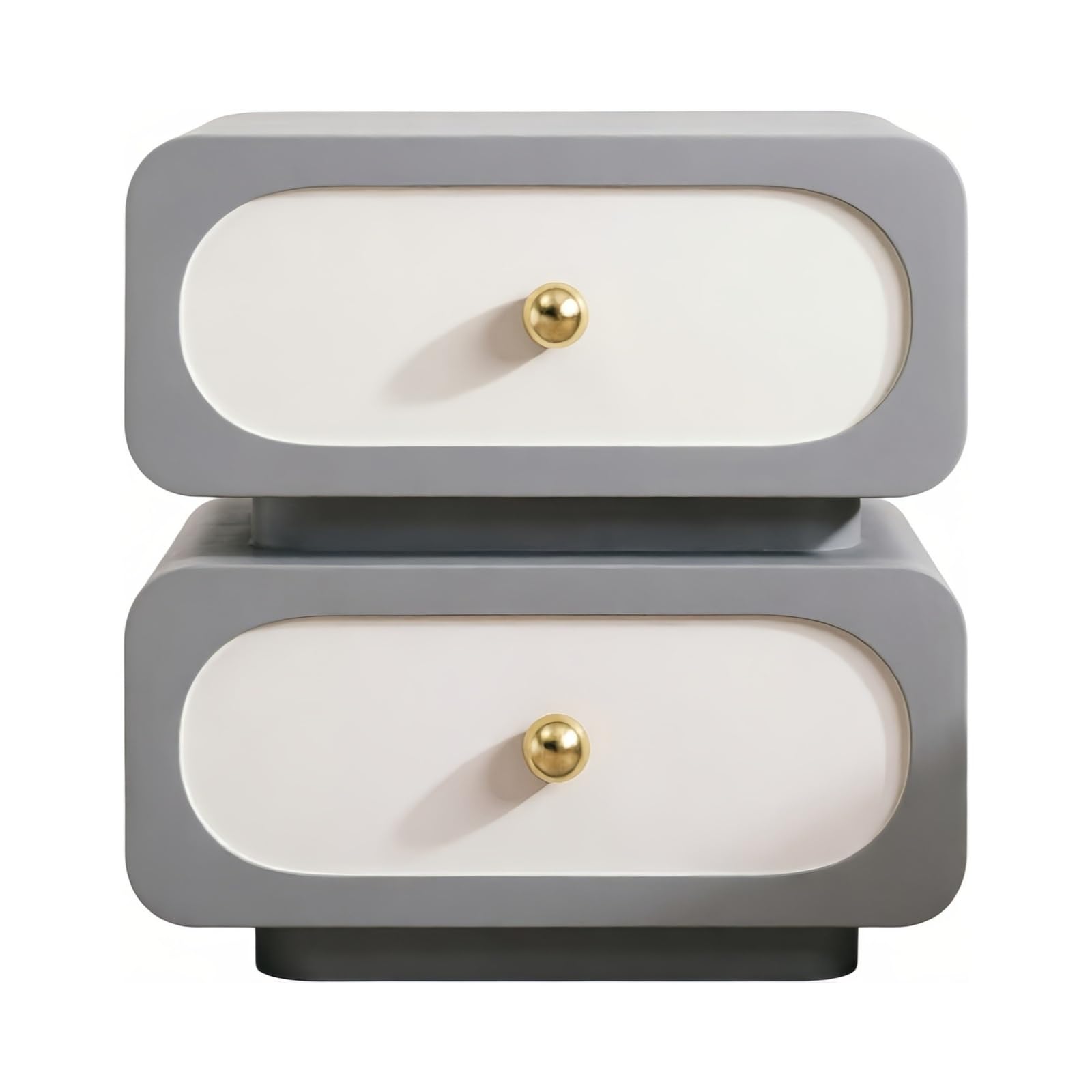 guiling-1986 Bedside Table Compact Nightstand Stack Design for Bedside Use Bedroom Storage Organization Nightstand(Gris,Medium)