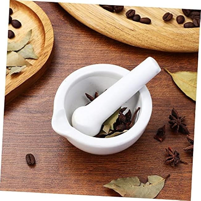 2 Sets Mini Mortar and Pestle Set 80mm Porcelain Grinding Bowls Pestle for Seasonings Manual Grinding Tool for Spice Bowls in Kitchen