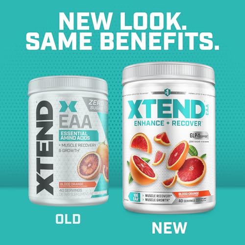 Image of Xtend EAA + BCAA Powder for Muscle Recovery & Lean Muscle Growth, 9 Essential Amino Acids for Intra Workout or Post Workout Recovery, 10g EAAs Per 2 Servings, Blood Orange 40 Servings