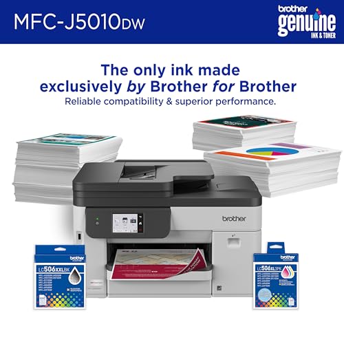 Image of Brother INKvestment 5010 Wireless Color Inkjet All-in-One Printer with Automatic 2-Sided Copy & Scan with 2.7 inch Color Touchscreen (MCF-J5010DW)