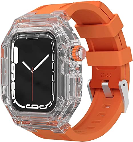 Bracelet en caoutchouc sport et boîtier transparent Apple Watch pour le quotidien active