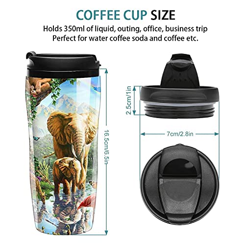Animal and Nature Travel Tumbler Taza de café de plástico con tapa doble pared aislada con diseño patrón de impresión… - Imagen 3