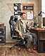 SONGMICS Gaming-Stuhl, Bürostuhl, Computerstuhl, ergonomisches Design, mit Fußstütze, verstellbares Kopfkissen, Lendenkissen, Tragkraft 150 kg, grau-schwarz OBG77BG