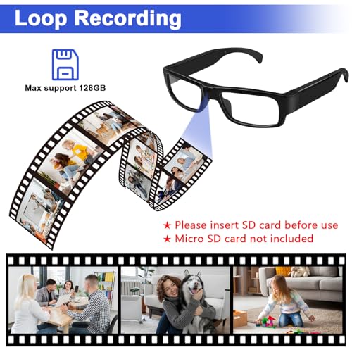 Image of Camera Glasses Outdoor Sport Glasses 1080P HD Video Smart Glasses Camera Recording Portable Wearable Eyeglass for Climbing, Driving, Cycling, Hiking, Hunting, Fishing