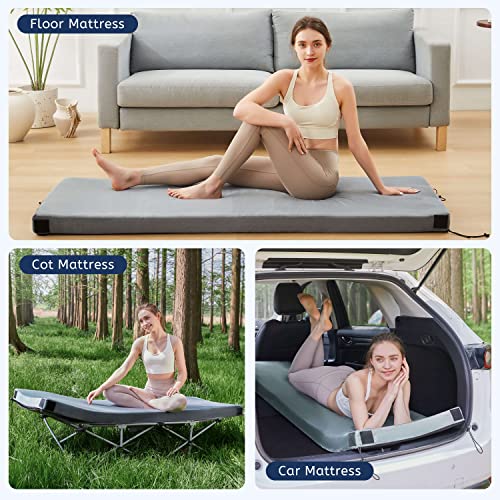 Homemate Certipur-Us Memory Foam Camping Mattress Pad Portable Roll Up Mattress For Adults Sleeping Mat Cot Mattress Pad Car Tent Floor Mattress Removable Waterproof Cover Travel Bag Guest Bed thumb #3
