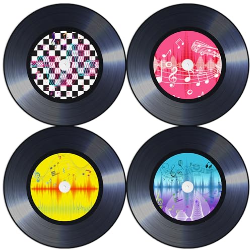 Lot de 60 sets de table jetables en papier vinyle de 35,7 cm - Thème musical vintage - Décoration...