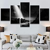 SIGNWIN 5 Panel Canvas Wall Art High Contrast Scenery for Home Decorations Ready to Hang - 60