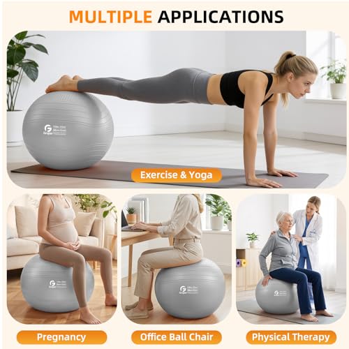 Gruper Yoga Ball, Extra Thick Non Slip Exercise Ball, 4 Sizes by Gruper - Used condition - Image 7