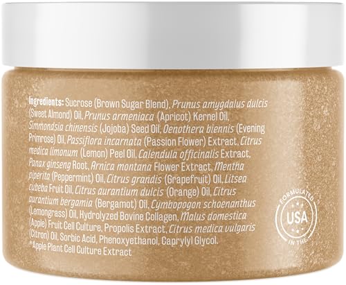 M3 Naturals BROWN SUGAR SCRUB Face Foot & Body Exfoliator Infused With Collagen And Stem Cell Natural Exfoliating Salt Body Scrub thumb #1