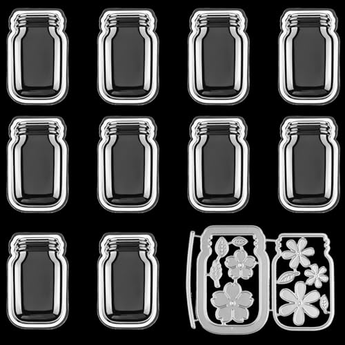 23 unids/set de 10 piezas de botellas dimensionales de coctelera con 13 unids/set de troqueles de metal para hacer tarjetas, plástico transparente para hacer tarjetas de coctelera, manualidades