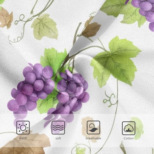 Watercolor Purple Grapes Leaves Panties Little Girl Toddler Underwear Floral Cotton Personalized Briefs Kids Undies 2t3