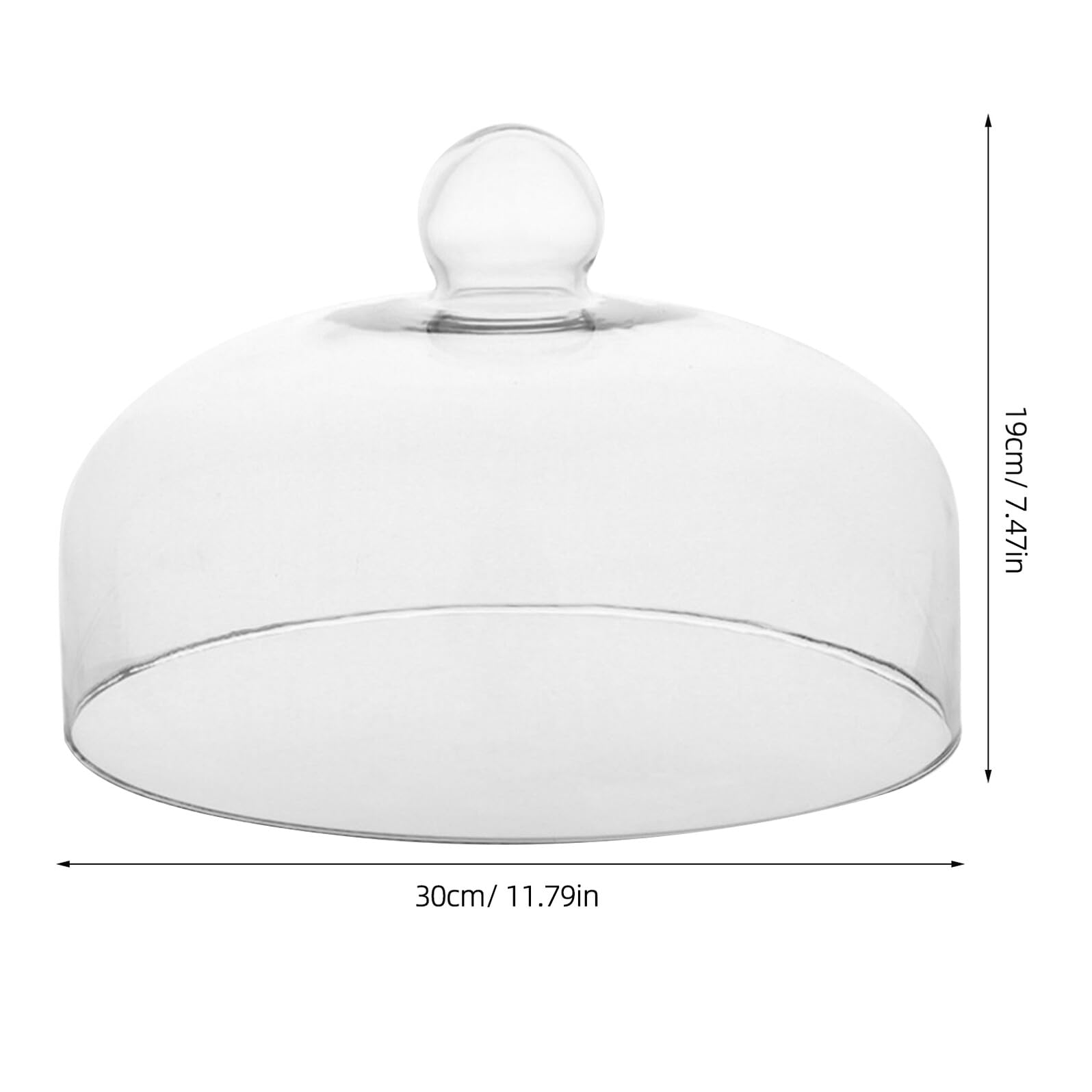 Cubierta de cristal para tartas de 30 cm, de grado alimenticio con tapa para protección de alimentos en casa