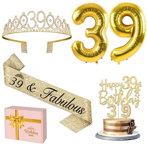 YeohJoy Gold 39th Birthday Decorations for Women