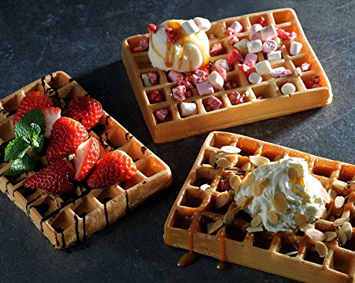 Foto von Tefal Waffelplatten XA7238 für den Optigrill | Aluminiumdruckguss | Antihaftbeschichtet | Belgische Waffeln | Leichte Reinigung |Spülmaschinengeeignet | Inklusive Schöpfkelle | 32 x 23 x 6 cm