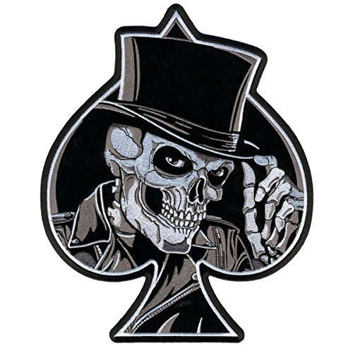 Image of Hot Leathers Top Hat Skull Hook and Loop Patch (Multicolor, 4 inch Width x 5 inch Height)