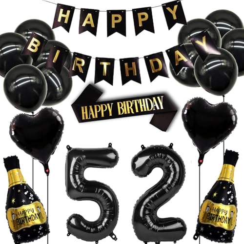 Ballons 52e anniversaire et accessoires pour homme et femme
