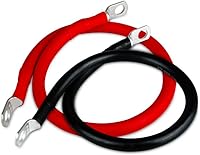 Vista 1 de Cable de batería 6AWG de 12 pulgadas, juego de cables inversores de alimentación de batería con terminales de orejetas de 3/8", calibre 6 x 12