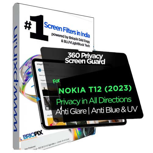 Image of Pxin Tablet Privacy Guard compatible with Nokia T12 (2023) | Privacy screen protector | Anti Glare | Anti Spy Screen | Reduces blue light | 360 degree Privacy Screen | Eye Protection