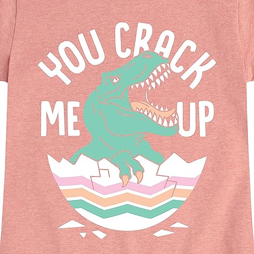 Instant Message - Dino Egg You Crack Me Up - Toddler and Youth Girls Short Sleeve Graphic T-Shirt3