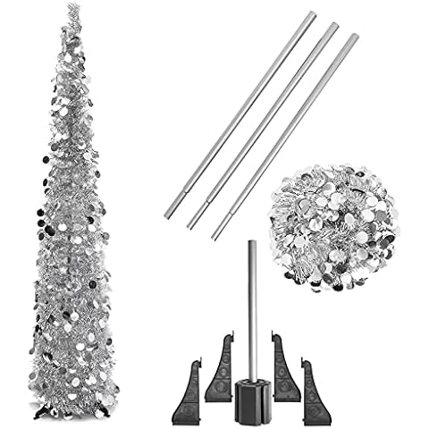 Bright Creations 5-Foot Silver Tinsel Tree Cover